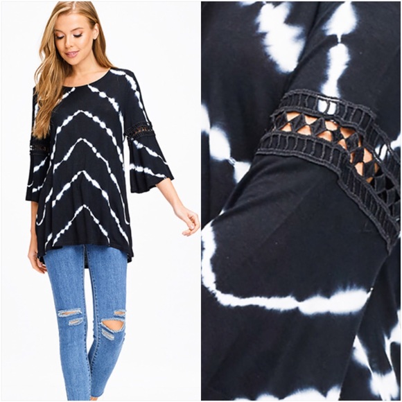 Boho Tie Die Year Round Tunic Top L XL - Picture 2 of 8